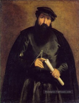 Architecte 1535 Renaissance Lorenzo Lotto Peinture à l'huile